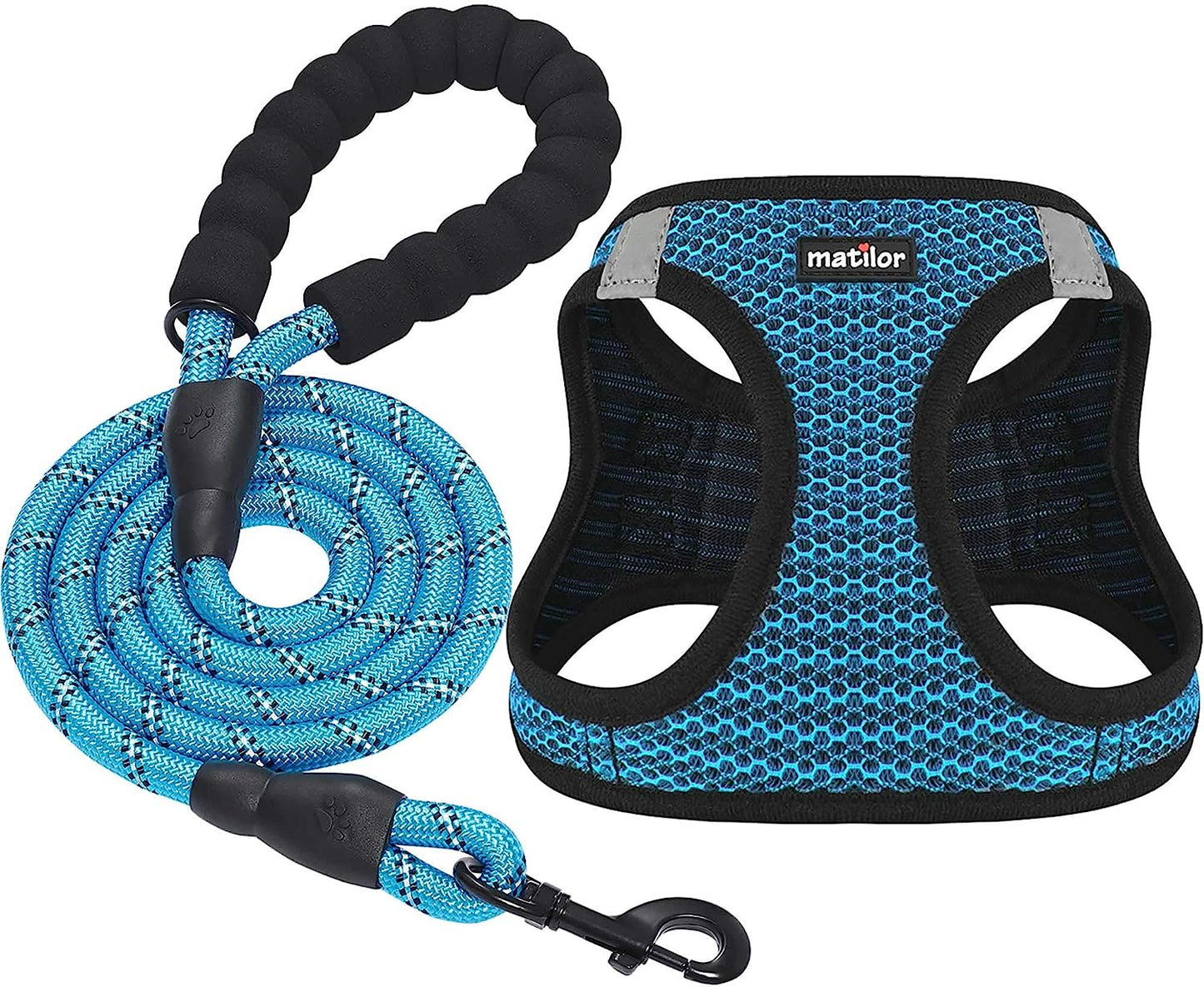 Matilor Dog Harness Step-In Breathable Puppy Cat Dog Vest Harnesses for Small Medium Dogs Animals & Pet Supplies > Pet Supplies > Dog Supplies > Dog Apparel matilor Blue XL (Chest 20''-24'', Weight 18-28 lb) 
