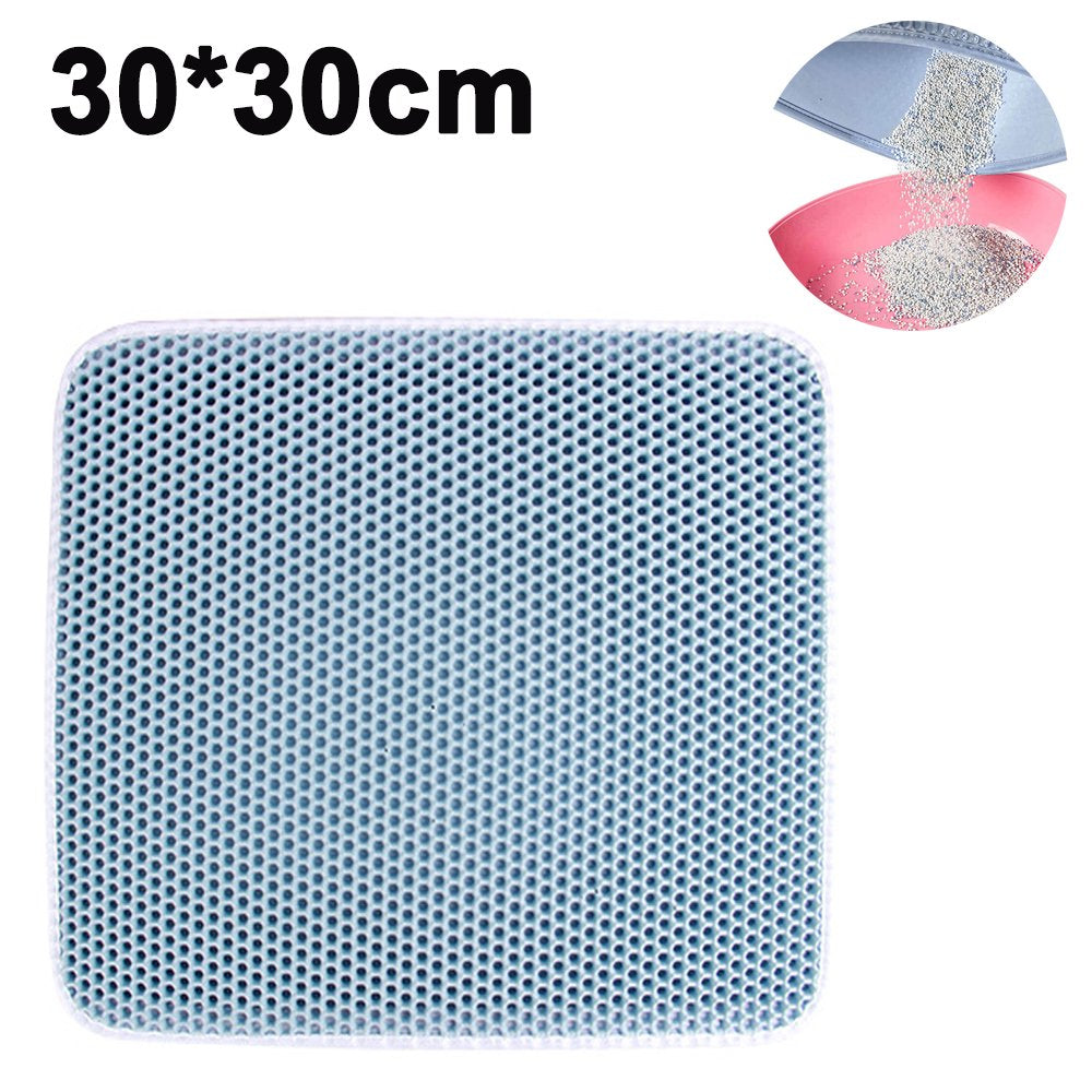 Cat Litter Trapper Litter Mat, Cat Mat, Litter Box Mat Water Proof Layer and Puppy Pad Option. Animals & Pet Supplies > Pet Supplies > Cat Supplies > Cat Litter Box Mats Miruku 30*30cm Blue 