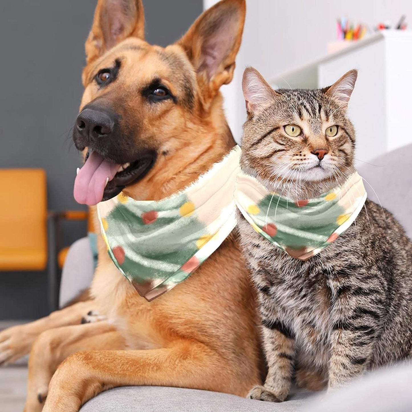 Dog Bandanas,Cat Triangle Bibs,Two Sizes,Snowflake Christmas Tree,Pet Scarf for Small Medium Large Pets Animals & Pet Supplies > Pet Supplies > Dog Supplies > Dog Apparel tzhcjsjgs   