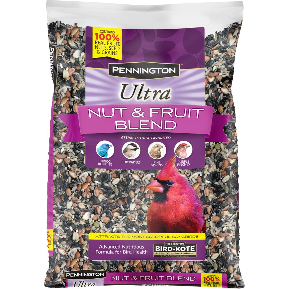 Pennington Ultra Fruit & Nut Blend, Wild Bird Seed and Feed, 12 Lb. Animals & Pet Supplies > Pet Supplies > Bird Supplies > Bird Food CENTRAL GARDEN & PET COMPANY 6 lbs  