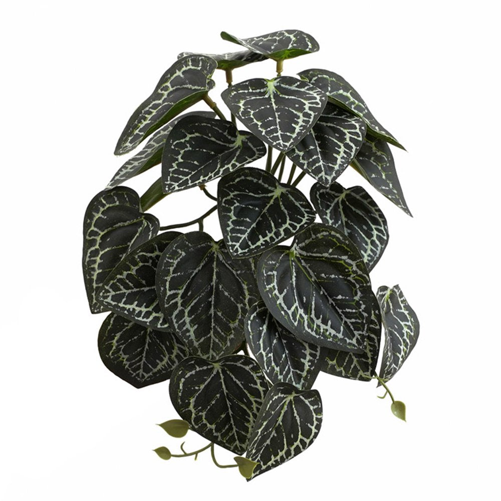 GENEMA Reptile Leave Tropical Plants Amphibian Habitat Accessories Tank Terrarium Decor Simulation Lifelike 3D Printed Leaves Animals & Pet Supplies > Pet Supplies > Small Animal Supplies > Small Animal Habitat Accessories Genema Black crystal anthur  