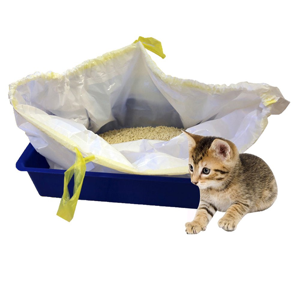 Walbest Cat Litter Box Liners, 7Pcs/Roll Drawstring Kitty Litter Pan Bags Giant Cat Litter Bags Extra Durable Pet Cat Supplies, 37.01" X 17.99" Animals & Pet Supplies > Pet Supplies > Cat Supplies > Cat Litter Box Liners Walbest   