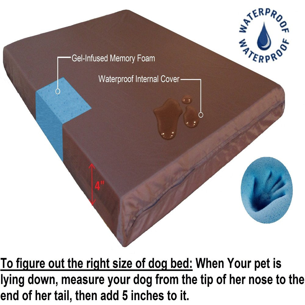 Dogbed4Less Orthopedic Waterproof Memory Foam Dog Bed for Large Pet 55"X37"X4", Denim Blue Washable Cover, XXL Animals & Pet Supplies > Pet Supplies > Cat Supplies > Cat Beds Dogbed4less   