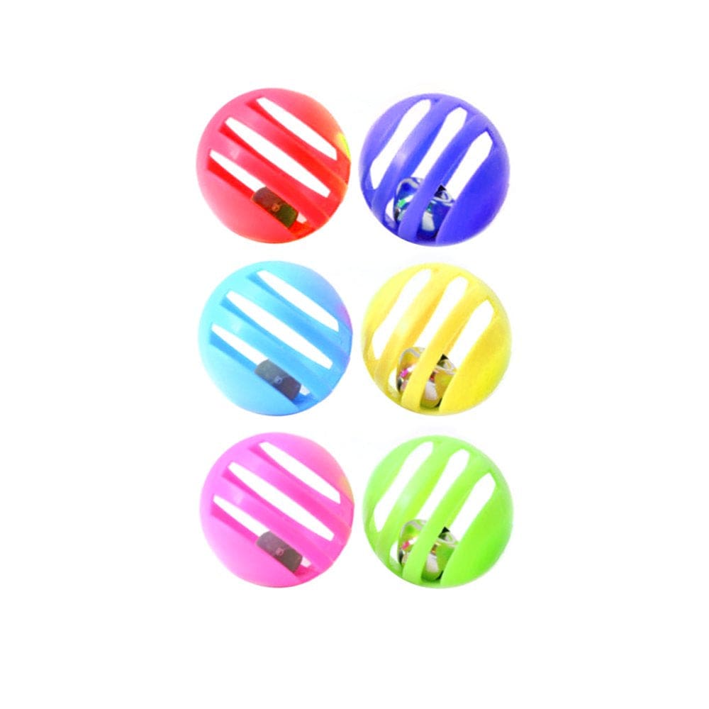 6X Plastic Balls W/ Bells Cat Toys Kitten Puppy Chase round Play Rattle Colorful Animals & Pet Supplies > Pet Supplies > Cat Supplies > Cat Toys KOLE IMPORTS   