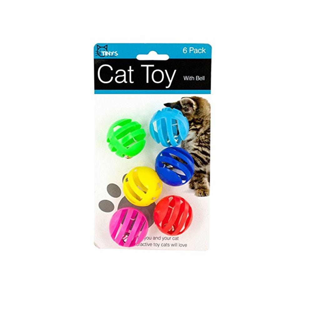 6X Plastic Balls W/ Bells Cat Toys Kitten Puppy Chase round Play Rattle Colorful Animals & Pet Supplies > Pet Supplies > Cat Supplies > Cat Toys KOLE IMPORTS   