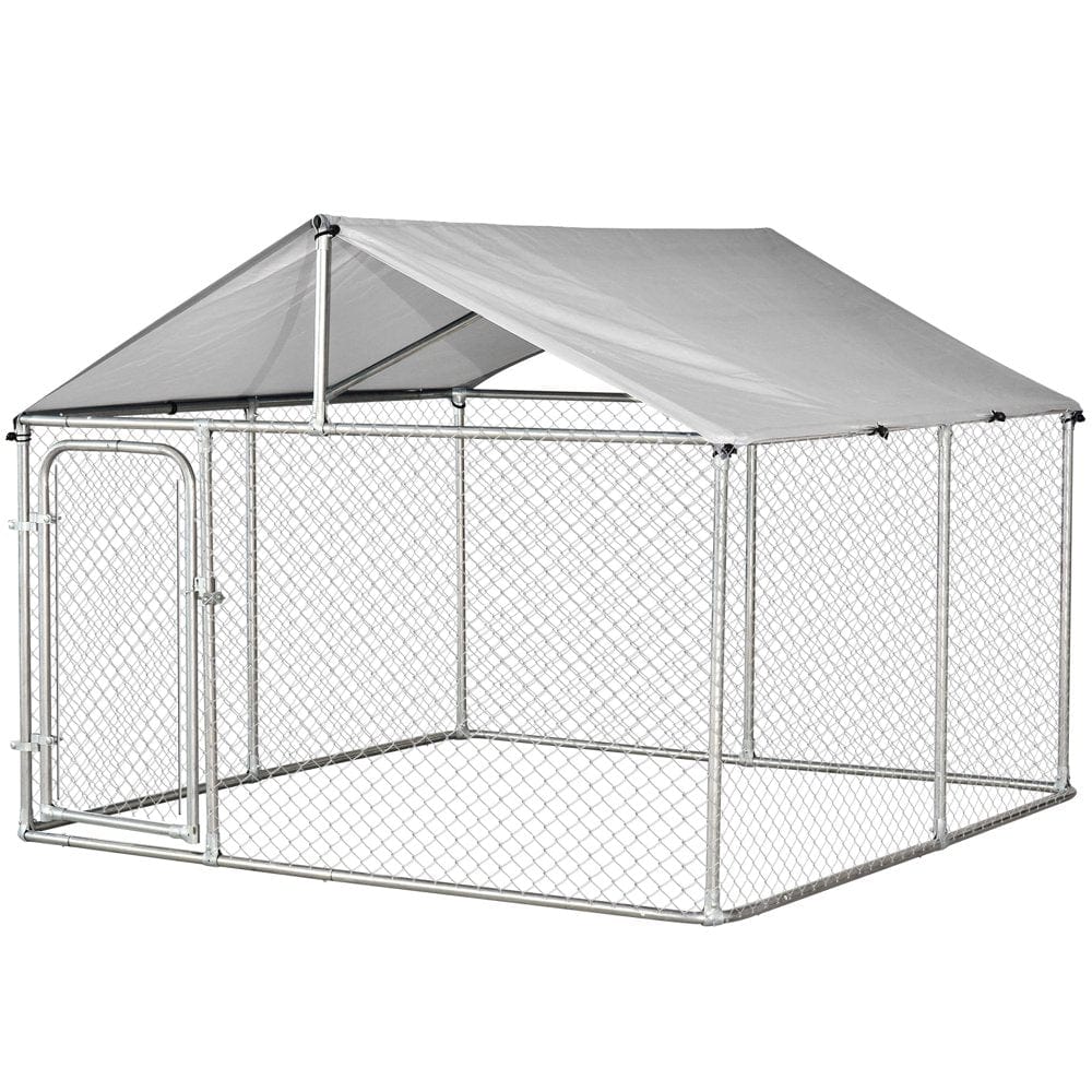 7.5'X7.5'X5.6' Large Outdoor Dog Kennel Galvanized Steel Fence with Oxford Cloth Roof and Lock Animals & Pet Supplies > Pet Supplies > Dog Supplies > Dog Kennels & Runs MABOTO   