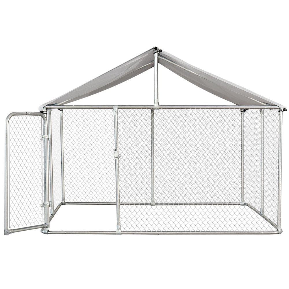 7.5'X7.5'X5.6' Large Outdoor Dog Kennel Galvanized Steel Fence with Oxford Cloth Roof and Lock Animals & Pet Supplies > Pet Supplies > Dog Supplies > Dog Kennels & Runs MABOTO   