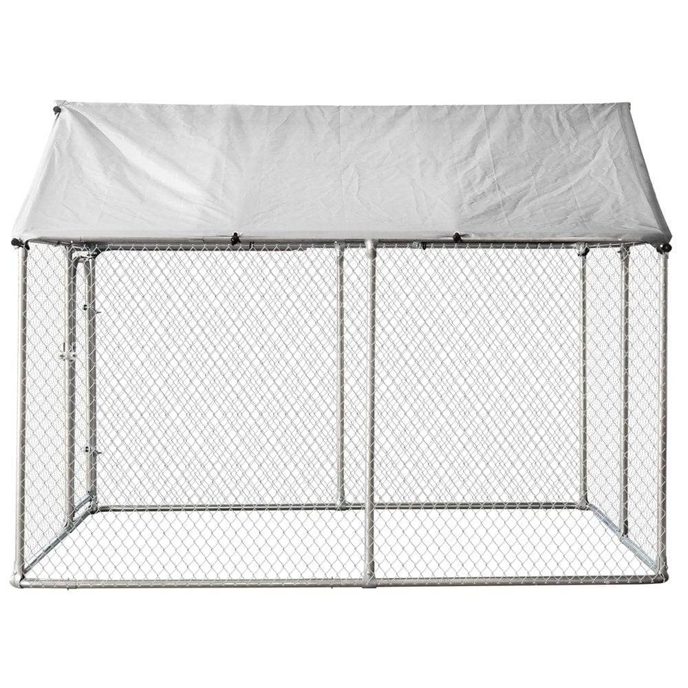 7.5'X7.5'X5.6' Large Outdoor Dog Kennel Galvanized Steel Fence with Oxford Cloth Roof and Lock Animals & Pet Supplies > Pet Supplies > Dog Supplies > Dog Kennels & Runs MABOTO   