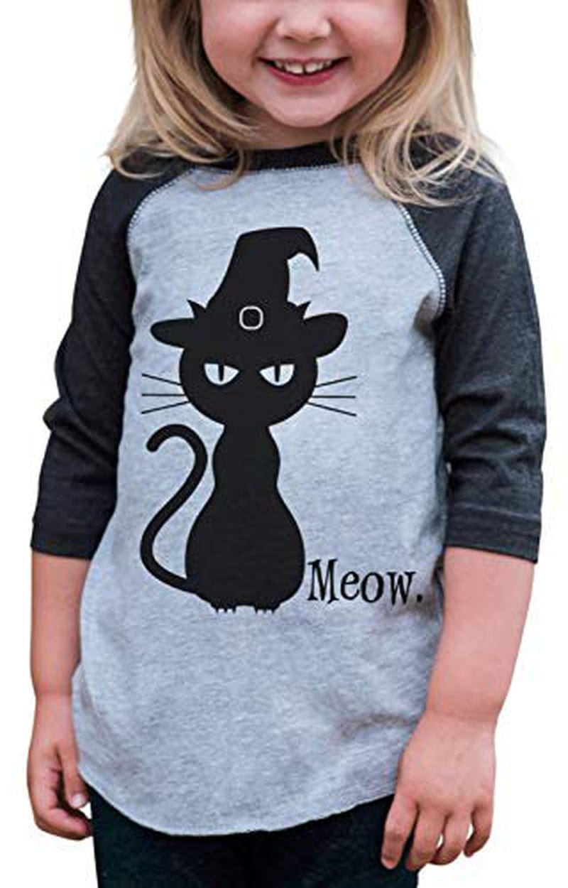 7 Ate 9 Apparel Kid'S Black Cat Halloween Shirt Grey Animals & Pet Supplies > Pet Supplies > Cat Supplies > Cat Apparel 7 ate 9 Apparel Gray 4T 