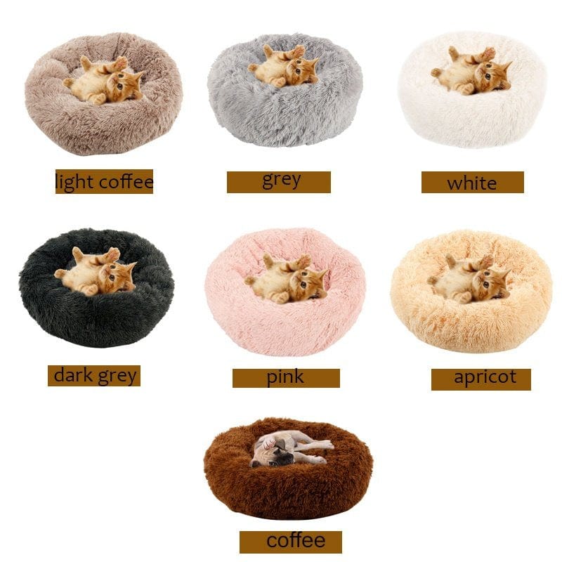 7 Colors round Plush Cat Bed Dog House Puppy Cushion Pet Sleep Winter Warm Blanket Fluffy Soft Pet Bed Animals & Pet Supplies > Pet Supplies > Cat Supplies > Cat Beds Willstar   