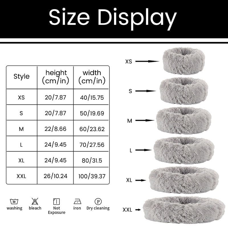 7 Colors round Plush Cat Bed Dog House Puppy Cushion Pet Sleep Winter Warm Blanket Fluffy Soft Pet Bed Animals & Pet Supplies > Pet Supplies > Cat Supplies > Cat Beds Willstar   