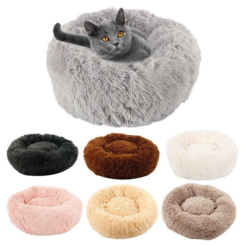 7 Colors round Plush Cat Bed Dog House Puppy Cushion Pet Sleep Winter Warm Blanket Fluffy Soft Pet Bed Animals & Pet Supplies > Pet Supplies > Cat Supplies > Cat Beds Willstar   