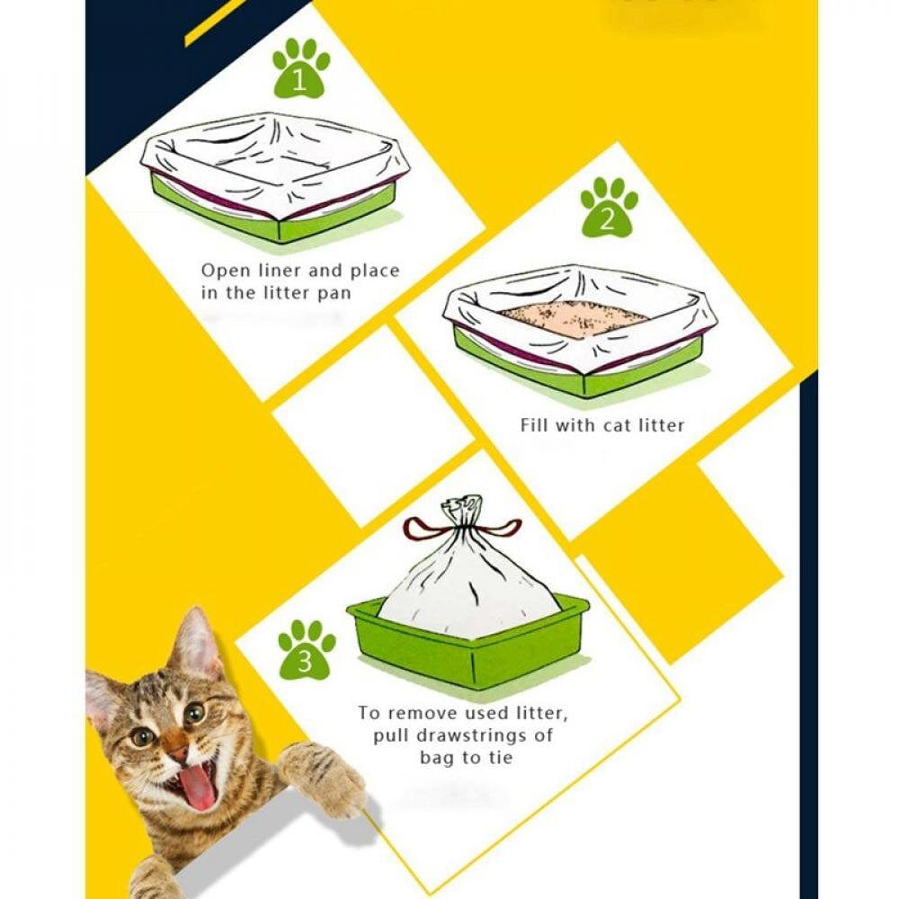 7 Pcs/Lot Cat Litter Box Liners, Durable Thickening Drawstring Cat Litter Bags, Automatic Closing Animals & Pet Supplies > Pet Supplies > Cat Supplies > Cat Litter Box Liners Wisremt   