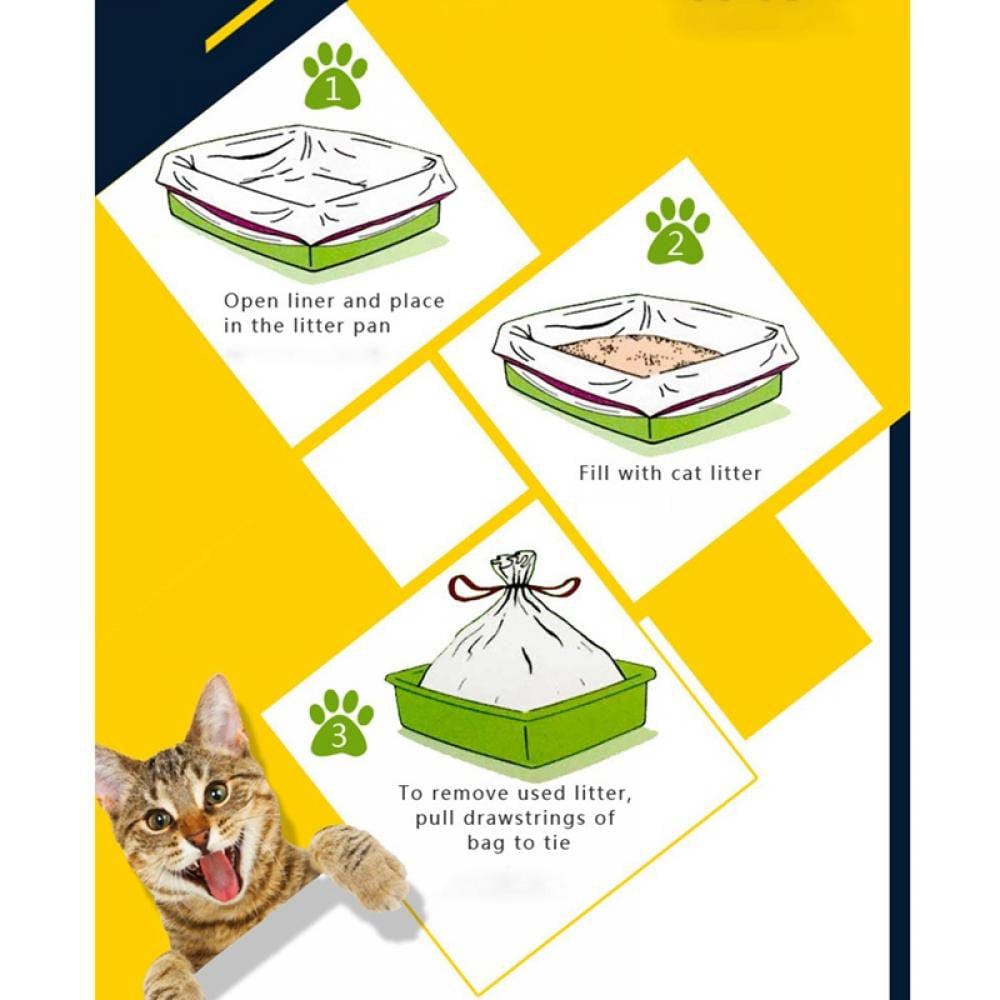 7 Pcs/Lot Cat Litter Box Liners, Durable Thickening Drawstring Cat Litter Bags, Automatic Closing Animals & Pet Supplies > Pet Supplies > Cat Supplies > Cat Litter Box Liners Woonny   