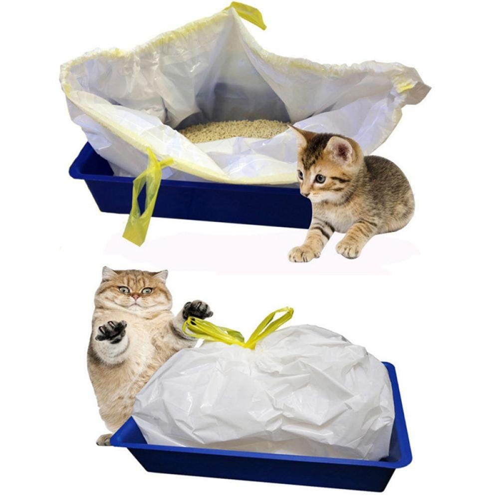 7 Pcs/Lot Cat Litter Box Liners, Durable Thickening Drawstring Cat Litter Bags, Automatic Closing