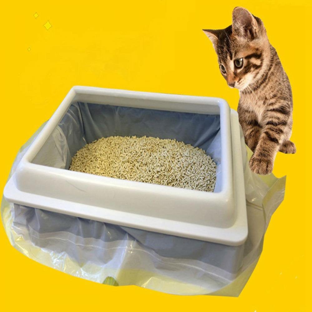 7 Pcs/Lot Cat Litter Box Liners, Durable Thickening Drawstring Cat Litter Bags, Automatic Closing