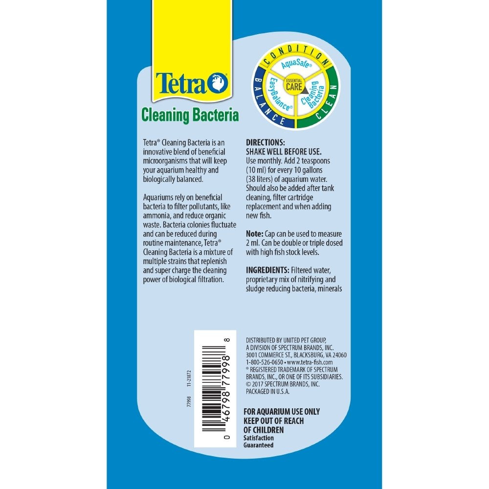 Tetra Cleaning Bacteria for Clean Aquariums & Healthy Water, 8 Oz