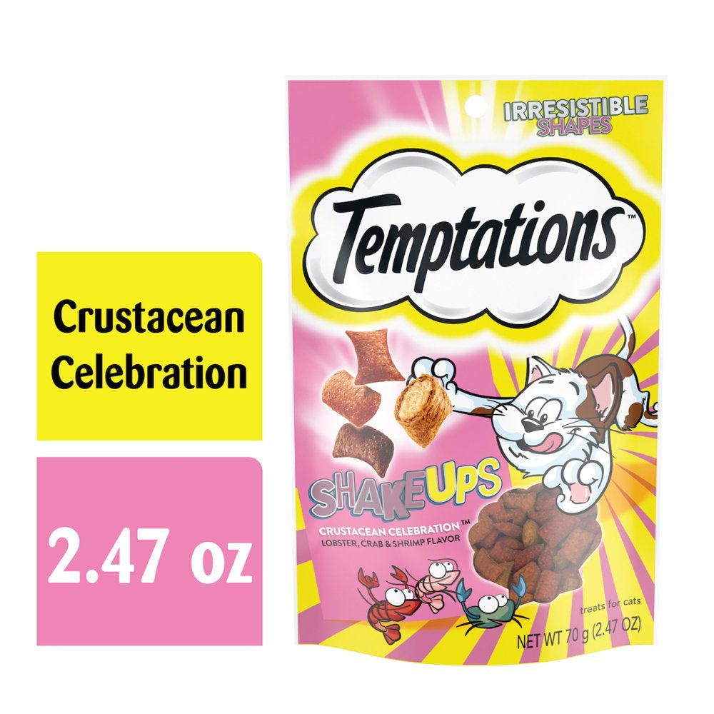 TEMPTATIONS Shakeups Crunchy and Soft Cat Treats, Crustacean Celebration Flavor, 2.47 Oz. Pouch