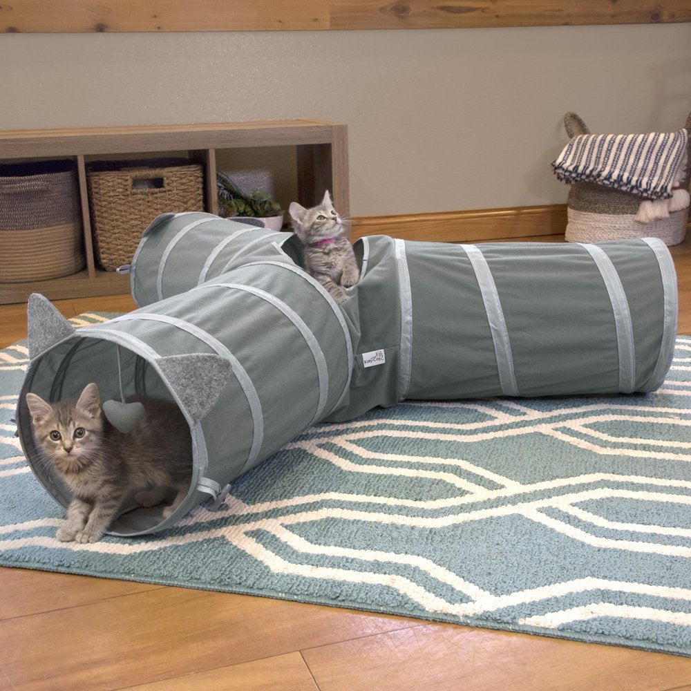 Kitty City Gray Pop-Up 3-Way Cat Tunnel, Cat Bed, Cat Toy for Cats and Kittens Animals & Pet Supplies > Pet Supplies > Cat Supplies > Cat Toys Sport Pet   