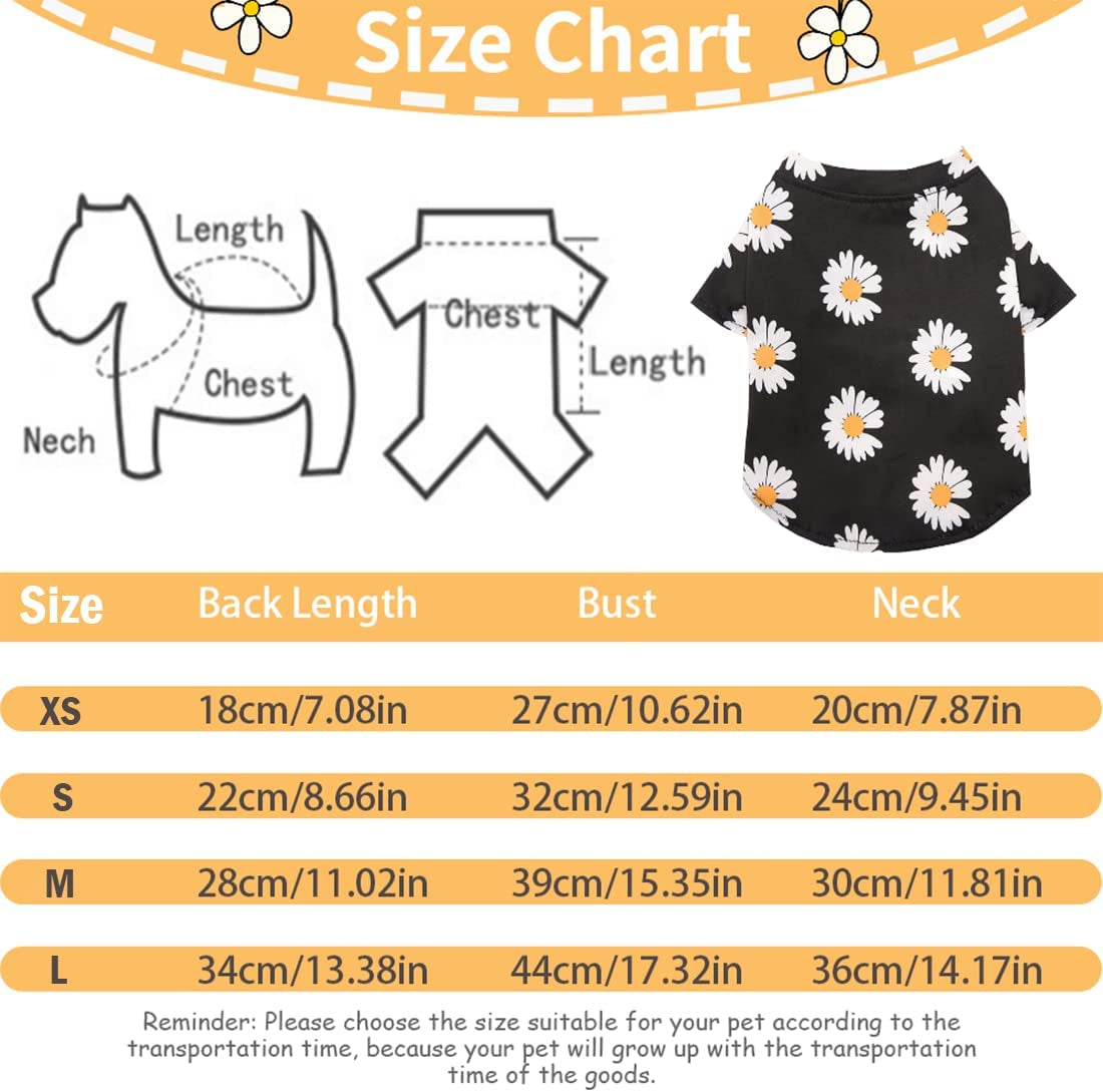 Xs Dog Clothes for Small Dogs Girl Sebaoyu Pet Puppy Shirts Chiuahaha Female Clothes Outfit Summer Fall Dog Costume Doggie Cat Clothing for French Bulldog Yorkie Breed (XS) Animals & Pet Supplies > Pet Supplies > Dog Supplies > Dog Apparel Sebaoyu   