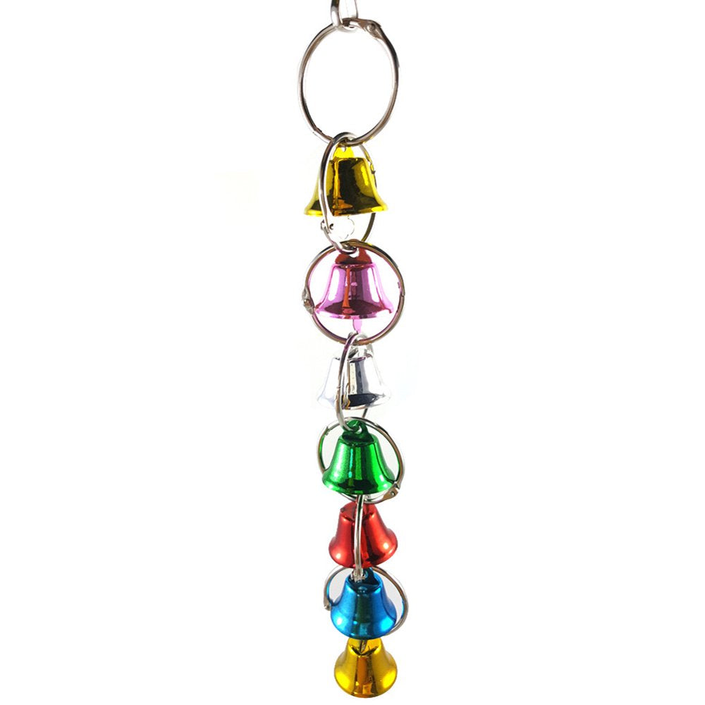 SPRING PARK Colorful Bell Bird Parrot Cage Swing Climbing Chewing Hanging Toy Pet Accessory Animals & Pet Supplies > Pet Supplies > Bird Supplies > Bird Cage Accessories SPRING PARK   