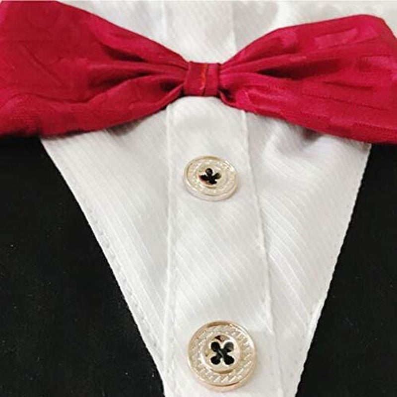 Feimax Dog Bandana Pet Triangle Bibs Scarfs Reversible Adjustable Collar Gentleman Bow Tie Suit Novelty Bandanas Dogs Neckerchief Fashion Wedding Dress Kerchief for Puppy and Cat (Red) Animals & Pet Supplies > Pet Supplies > Dog Supplies > Dog Apparel FEimaX   