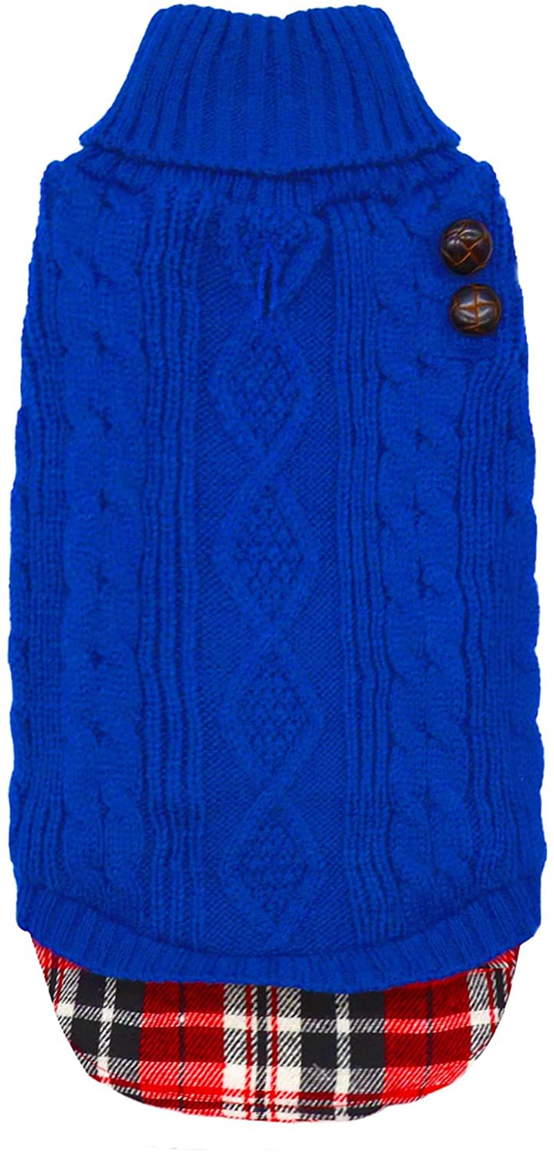 KYEESE Medium Dog Sweaters with Leash Hole Doggie Pullover Sweater Knitwear Knit Warm Pet Coat for Fall Winter Animals & Pet Supplies > Pet Supplies > Dog Supplies > Dog Apparel kyeese Royal Blue Medium (Pack of 1) 