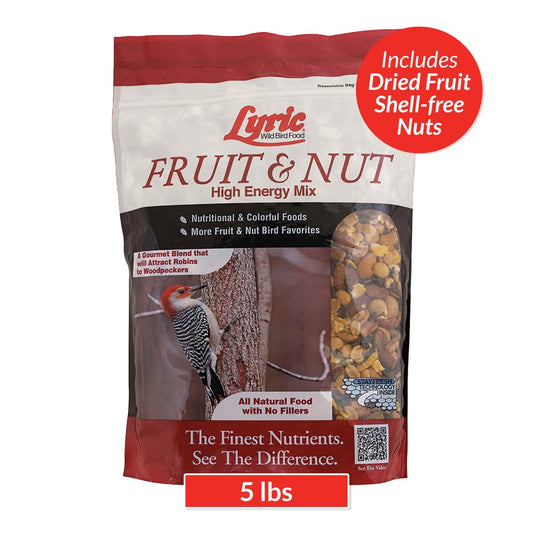 Lyric Fruit and Nut Wild Bird Seed, High Energy Wild Bird Food Mix, 5 Lb. Bag Animals & Pet Supplies > Pet Supplies > Bird Supplies > Bird Food Lebanon Seaboard Corporation 5 lbs  