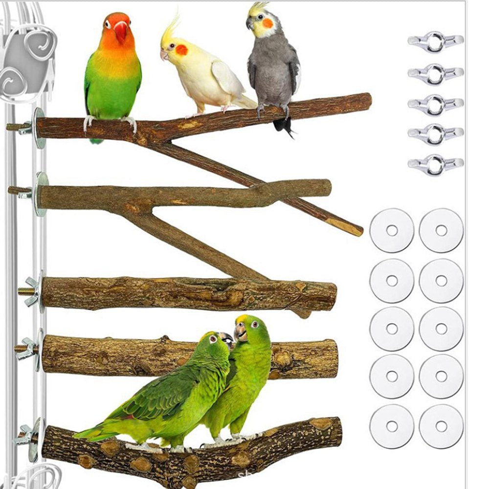 Cage Toys Bird Wooden Play Gyms Stands Parakeets 20Cm Animals & Pet Supplies > Pet Supplies > Bird Supplies > Bird Gyms & Playstands HOMYL   