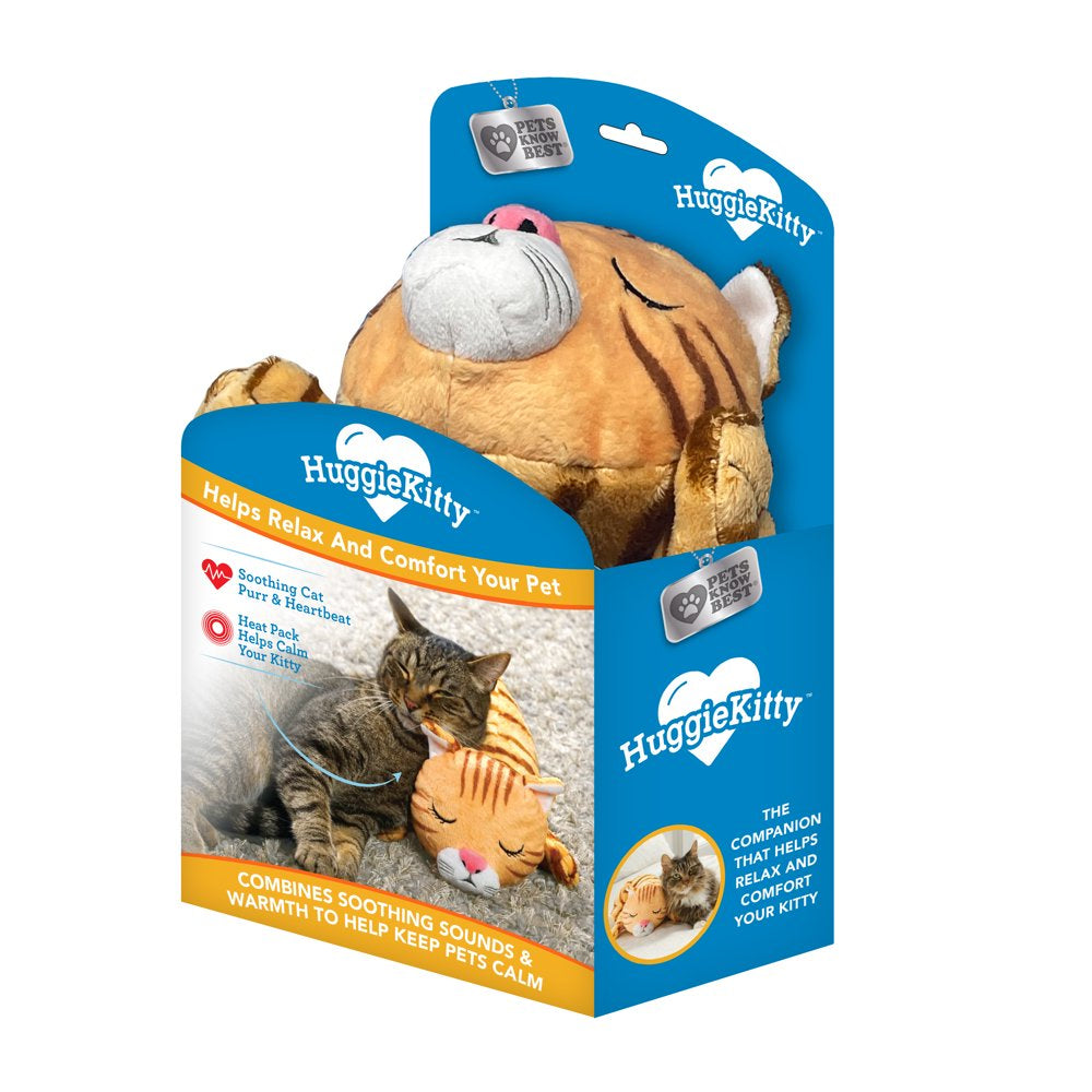 Pets Know Best Huggiekitty Cuddly Cat Toy, Soothing Sound & Warmth Help Relax & Comfort Your Pet- Purr & Heartbeat, Heating Pack, Orange Animals & Pet Supplies > Pet Supplies > Cat Supplies > Cat Toys Pets Know Best   