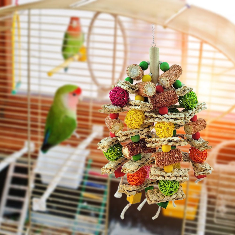 Parrot Toy Colorful Accessories Natural Wooden Puzzle Toy Bird Cage Chewing Toy for Cockatiels Macaw Animals & Pet Supplies > Pet Supplies > Bird Supplies > Bird Cage Accessories duixinghas   