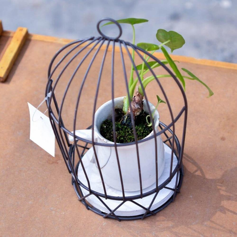 CUTELOVE Retro Nordic Style Birdcage Hanging Flower Stand Shelf Iron Balcony Bird Cage Animals & Pet Supplies > Pet Supplies > Bird Supplies > Bird Cages & Stands Serria   