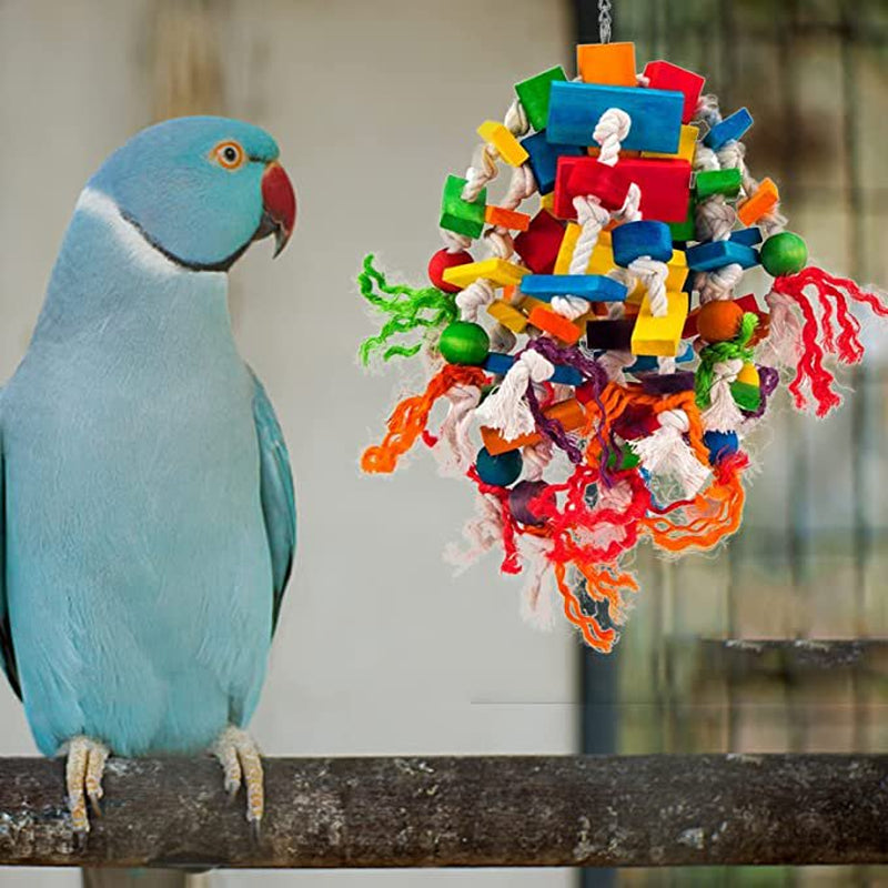 Large Bird Parrot Toys- Parrots Cage Chewing Toy - Bird Parrot Chewing Toys for Cockatoos African Grey Macaws and Parrots Animals & Pet Supplies > Pet Supplies > Bird Supplies > Bird Toys CN   