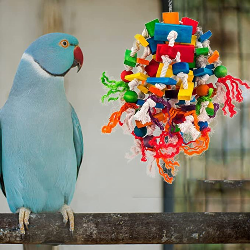 Large Bird Parrot Toys- Parrots Cage Chewing Toy - Bird Parrot Chewing Toys for Cockatoos African Grey Macaws and Parrots