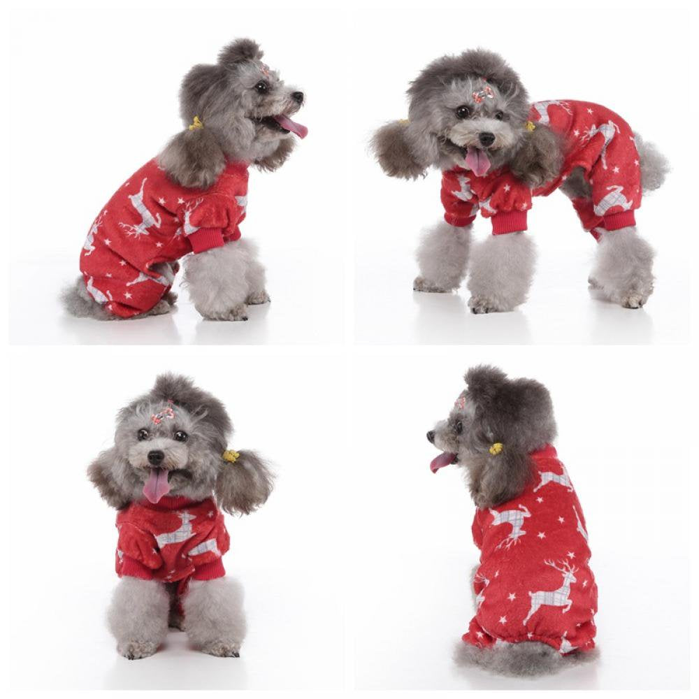 Christmas Dog Pajamas Costumes Pet Clothes Cat Apparel Shirt Winter Holiday Cute Pjs Outfits for Doggie Onesies Animals & Pet Supplies > Pet Supplies > Dog Supplies > Dog Apparel Canopy   