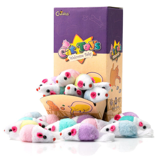 Chiwava 36 Pack 1.8" Small Interactive Cat Toys Mice with Catnip Rattle Sound Mouse for Indoor Cats Kitten Play Animals & Pet Supplies > Pet Supplies > Cat Supplies > Cat Toys Wonpet Co., Ltd   
