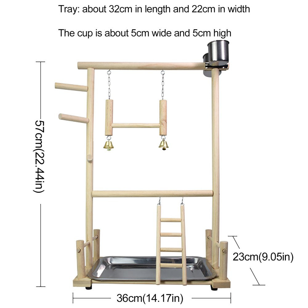 Bowake Parrots Play Score Bird Playground Wooden P^Erch Gym Stand Playpen Ladder with Toy Exercise Playgym Animals & Pet Supplies > Pet Supplies > Bird Supplies > Bird Ladders & Perches Bowake   