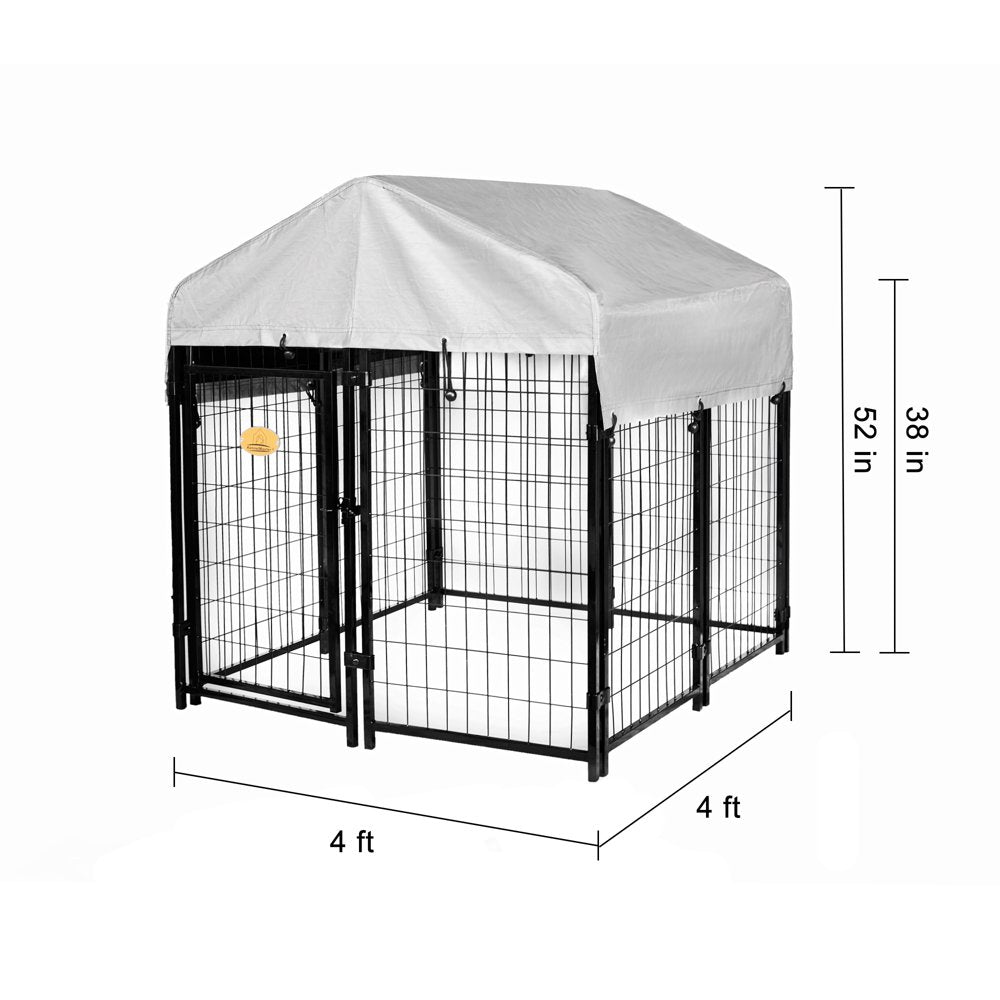 Kennelmaster Black Welded Wire Dog Kennel, 48"L X 48"W X 52"H Animals & Pet Supplies > Pet Supplies > Dog Supplies > Dog Kennels & Runs RTI CORP   