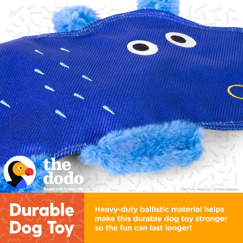 The Dodo Stuffingless Hippo Dog Crinkle Chew Toy, Blue, Durable Ballistic Nylon Dog Toy Animals & Pet Supplies > Pet Supplies > Dog Supplies > Dog Toys Fetch for Pets   