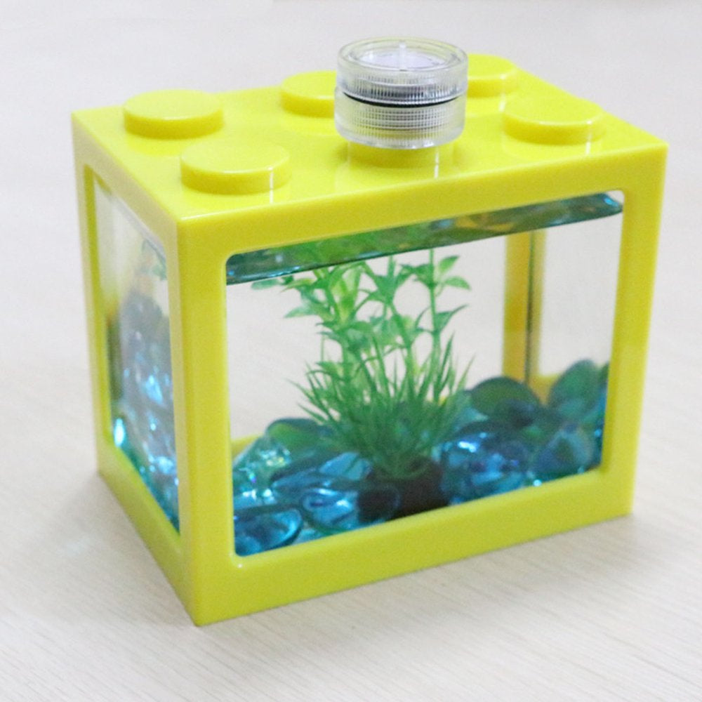 Ruijy Fish Tank Transparent Energy Saving Acrylic LED Light Aquarium Tank Kit for Room Decor