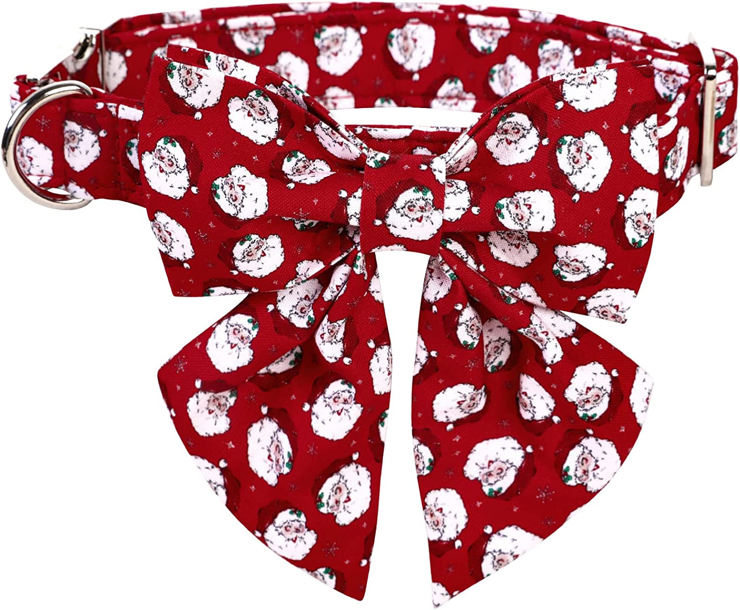Lionet Paws Christmas Dog Collar with Bowtie, Dog Bowtie Collar with Metal Buckle for Dogs, Adjustable Comfortable Dog Collar Girl Boy Gift Santa Claus, M, Neck 13.5-22 In Animals & Pet Supplies > Pet Supplies > Dog Supplies > Dog Apparel lionet paws Santa Claus(Sailor Bow) Large (Pack of 1) 