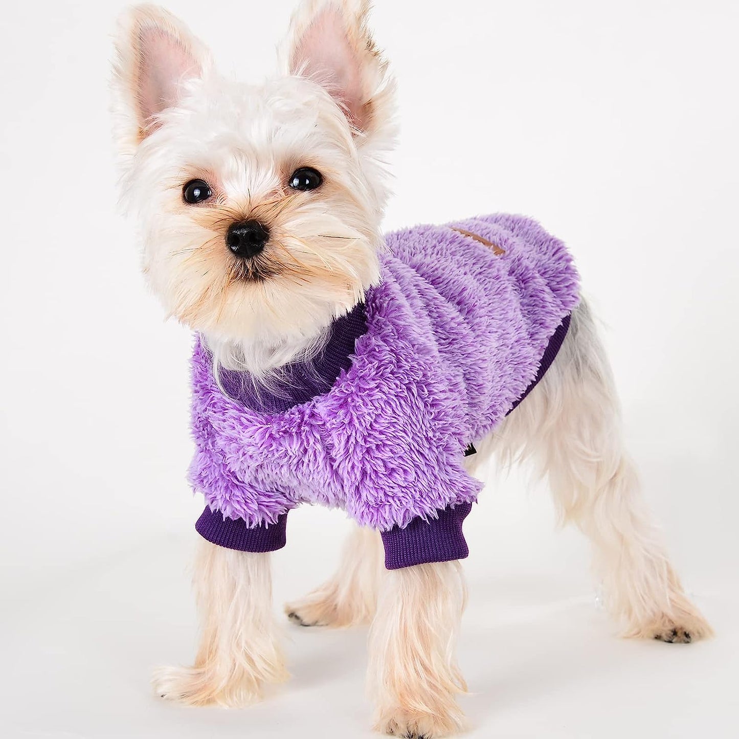 Yiikeyo Pet Dog Clothes Dog Sweater Soft Thickening Warm Pup Dogs Shirt Winter Puppy Sweater for Dogs (Small, Black) Animals & Pet Supplies > Pet Supplies > Dog Supplies > Dog Apparel Yikeyo Purple Medium 