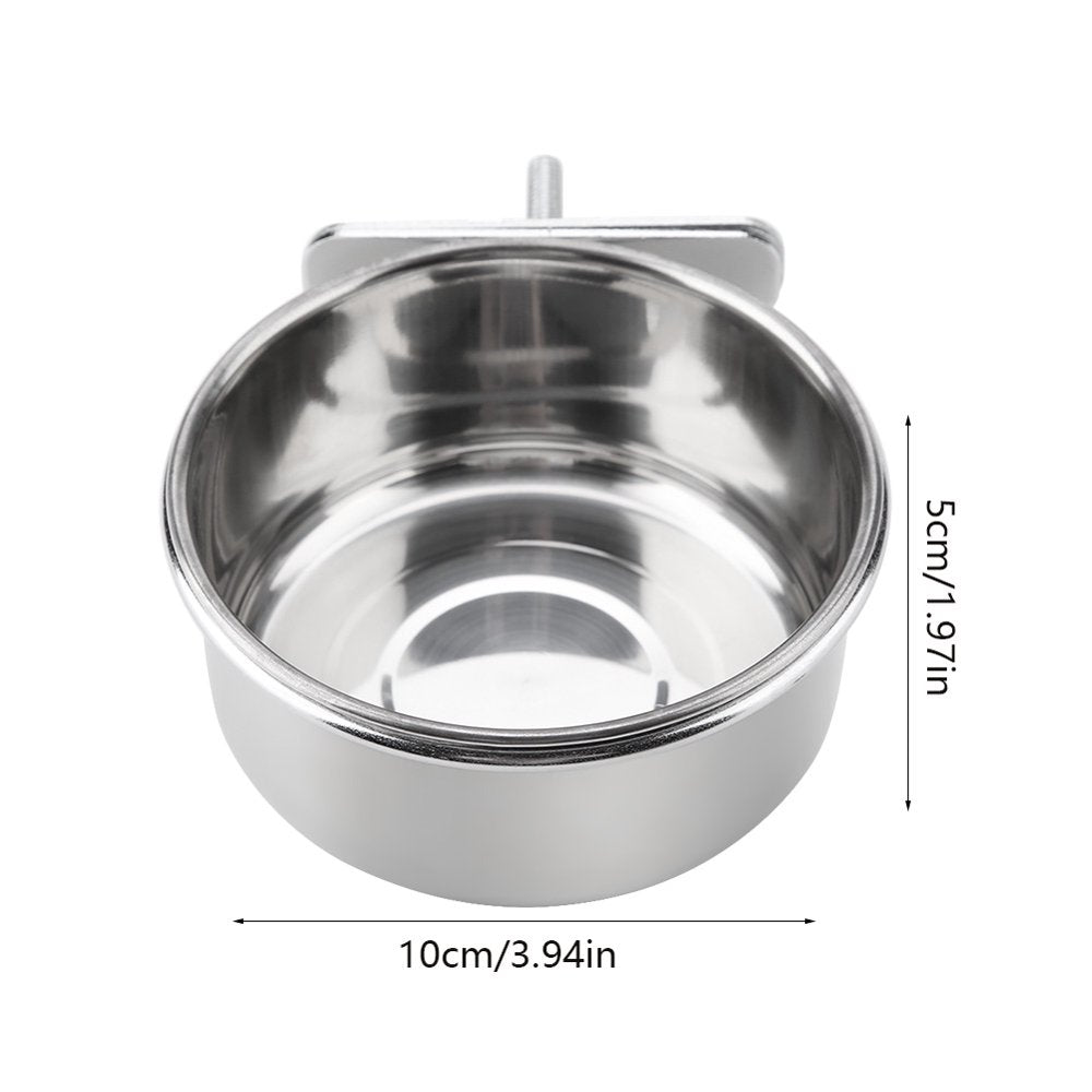 Mgaxyff Food Bowl,Stainless Steel Food Water Feeding Bowl Parakeet Feeder Bird Cage Accessory, Food Feeder Animals & Pet Supplies > Pet Supplies > Bird Supplies > Bird Cage Accessories KOL PET   