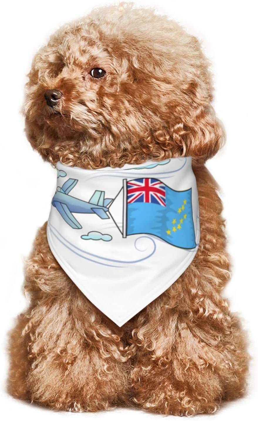 Airplane with Flag Tuvalu Pet Dog and Cat Decorative Triangle Scarf,Dog Bandana,Breathable and Stain Resistant. Animals & Pet Supplies > Pet Supplies > Dog Supplies > Dog Apparel ZALTAS   