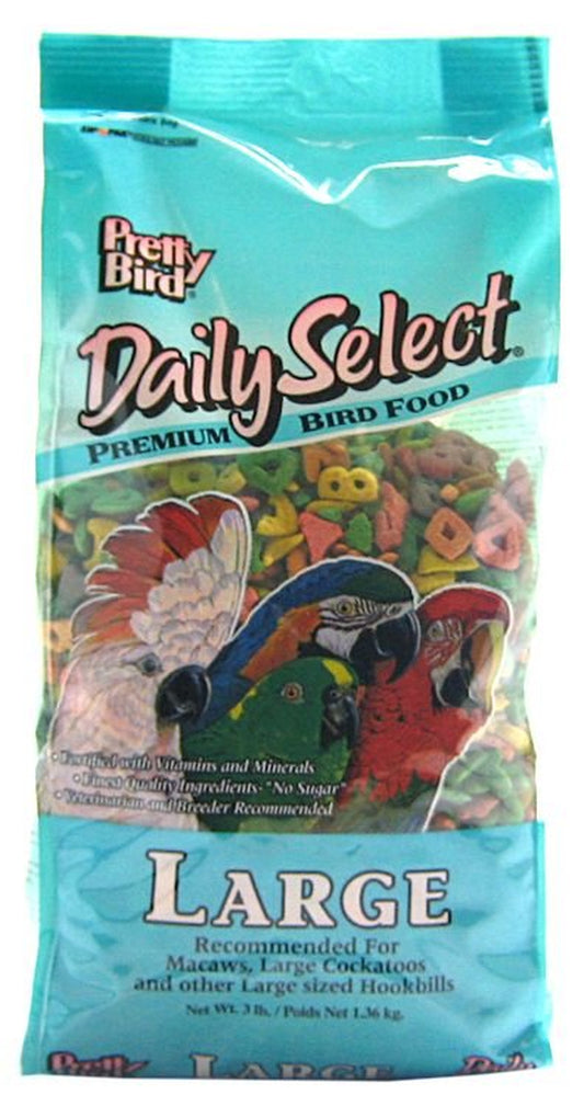 Large - 12 Lb (4 X 3 Lb) Pretty Pets Pretty Bird Daily Select Premium Bird Food Animals & Pet Supplies > Pet Supplies > Bird Supplies > Bird Food Pretty Pets   