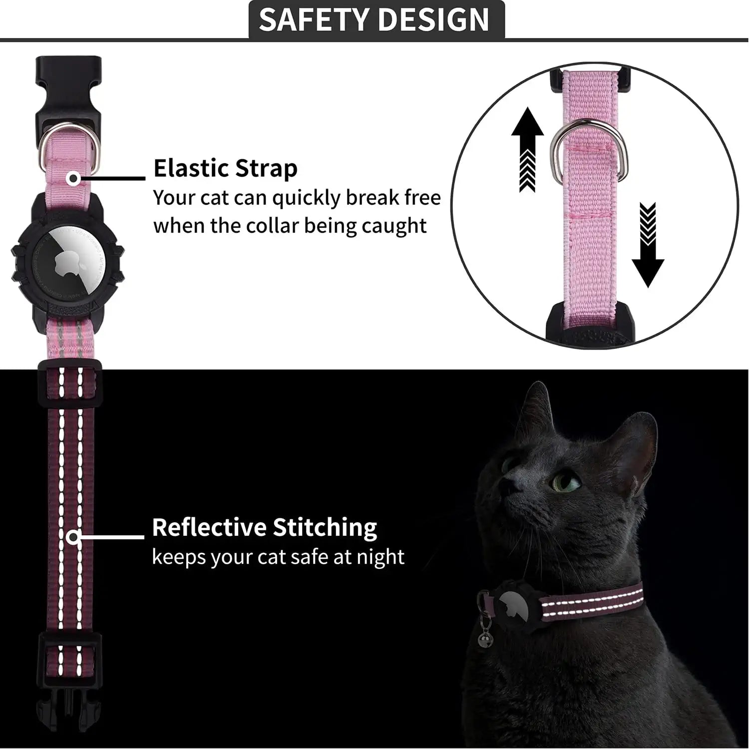 Leather Cat Collar Breakaway Safety Collars Elastic Strap for Small Cats  Kitten with Bell, Red 