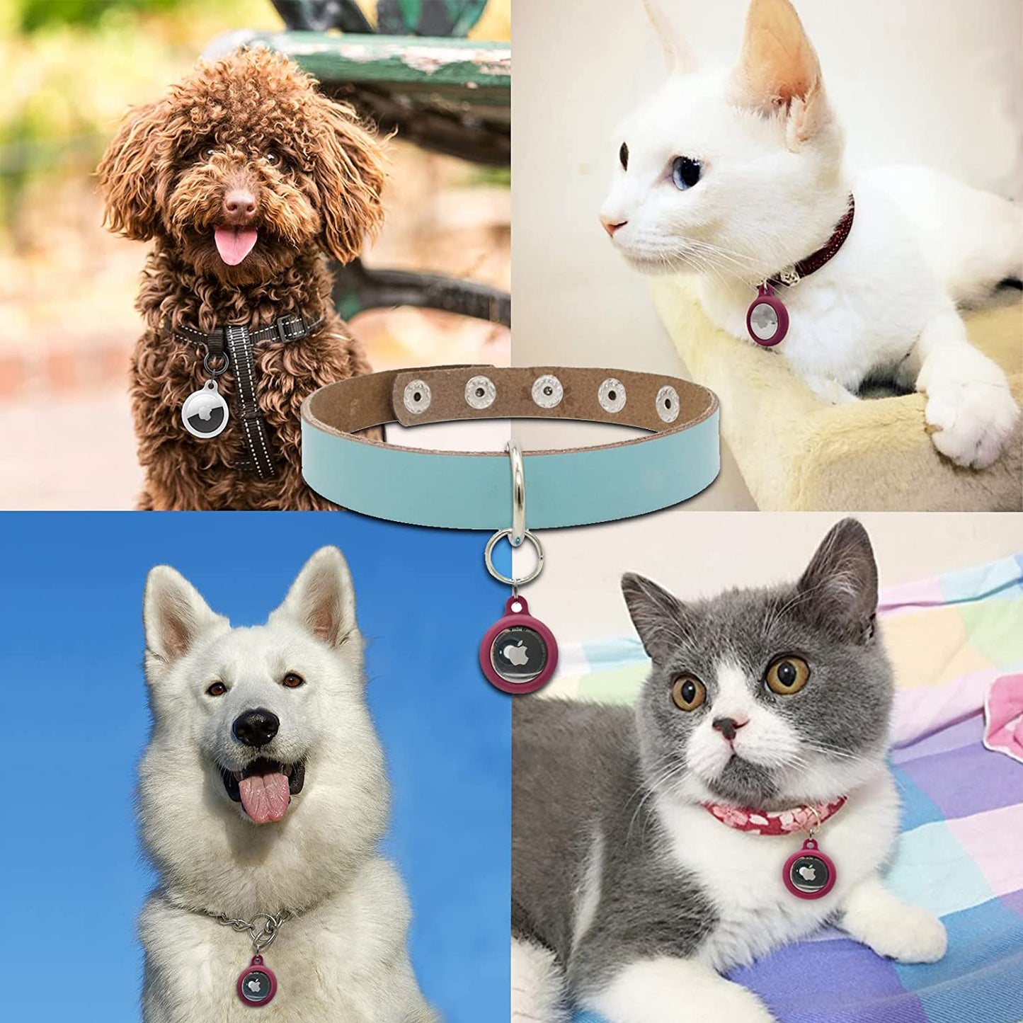 Compatible with Airtag Case Keychain Air Tag Case Holder, Airtags Key Ring Cases/Protective Cover Loop Silicone, Finders Accessories for Luggage Dogs Cat Pet Collar Backpacks