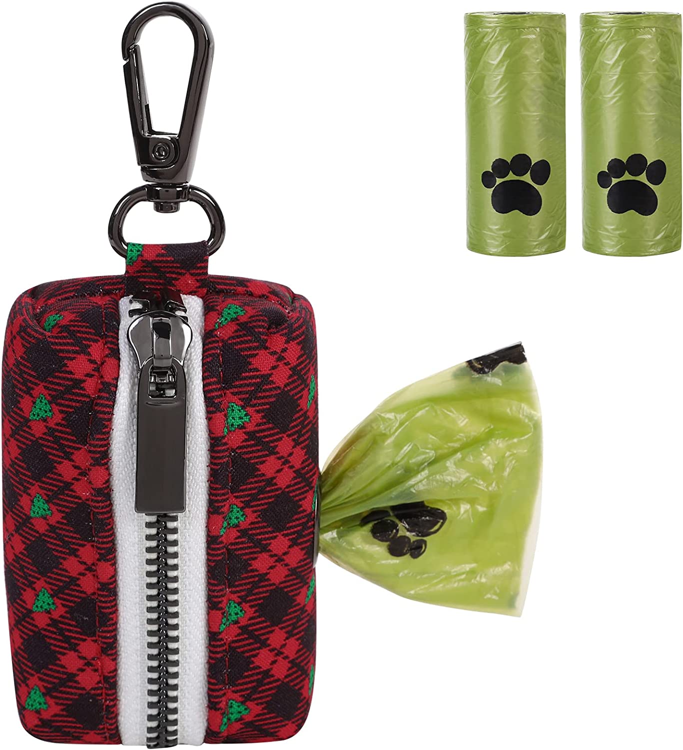 Lionet Paws Christmas Dog Collar with Bowtie, Dog Bowtie Collar with Metal Buckle for Dogs, Adjustable Comfortable Dog Collar Girl Boy Gift Santa Claus, M, Neck 13.5-22 In Animals & Pet Supplies > Pet Supplies > Dog Supplies > Dog Apparel lionet paws Black&Red Grid Tree(Poop Bag Holder) Poop Bag Holder 