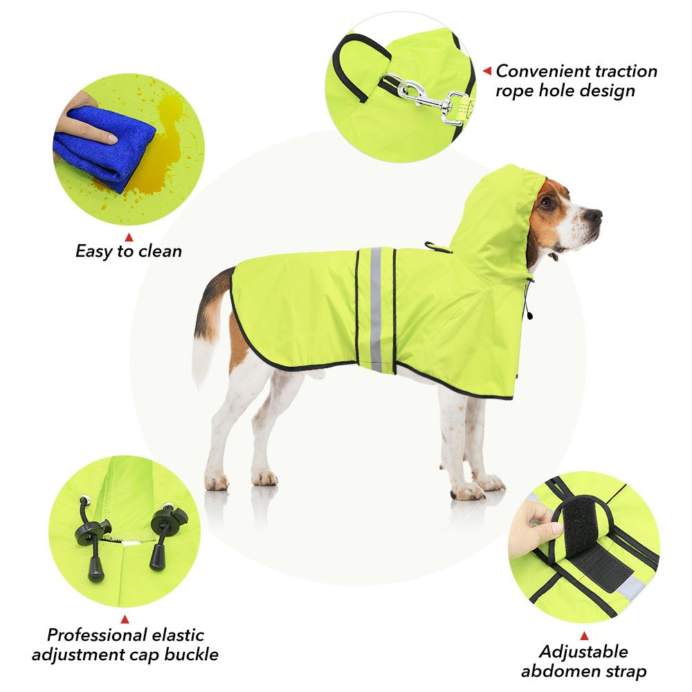 Bseen Dog Raincoat Hooded - Waterproof Reflective Pet Rain Jacket (Green, Large) Animals & Pet Supplies > Pet Supplies > Dog Supplies > Dog Apparel Dongguan Bison Sports Articles Co. Ltd.   