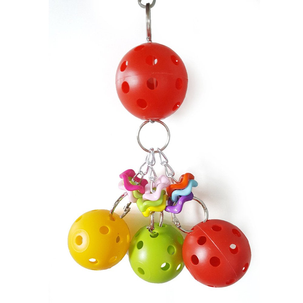 Besufy Parrot Toy,Colorful Ball Parrot Bird Parakeet Bite Climbing Play Hanging Toy Pet Cage Decor Animals & Pet Supplies > Pet Supplies > Bird Supplies > Bird Toys Besufy   